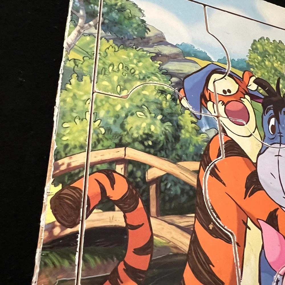 Disney Winnie the Pooh Tigger‎ Eeyore Piglet 9 PC Wooden Puzzle Milton Bradley